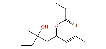(E)-6-Hydroxy-2,6-dimethyl-2,7-octadien-4-yl acetate