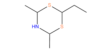 Perhydro-2-ethyl-4,6-dimethyl-1,3,5-dithiazine