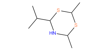 Perhydro-2,4-dimethyl-6-(1-methylethyl)-1,3,5-dithiazine